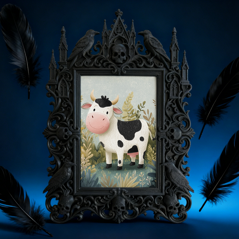 In-demand Gothic Dark-style Photo Frame | Dark Academia School Library Decor, Photo Ornament, Wall/Table Dual-use, Durable Frame
