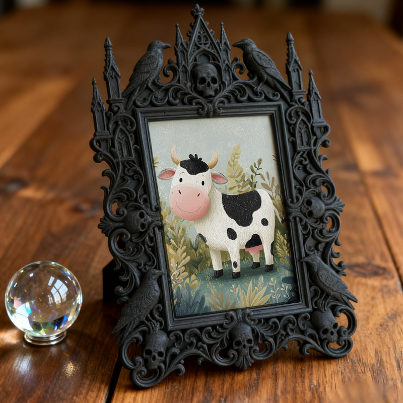In-demand Gothic Dark-style Photo Frame | Dark Academia School Library Decor, Photo Ornament, Wall/Table Dual-use, Durable Frame