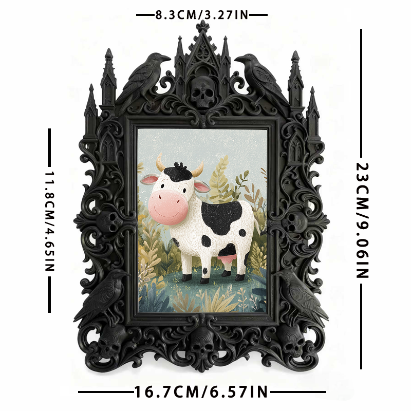 In-demand Gothic Dark-style Photo Frame | Dark Academia School Library Decor, Photo Ornament, Wall/Table Dual-use, Durable Frame
