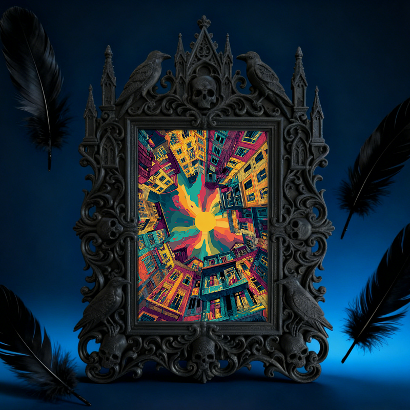 Fan-favorite Gothic Dark-style Photo Frame | Gothic Halloween Trick-or-Treat Station Decor, Photo Ornament, Wall-mountable & Tabletop, Light