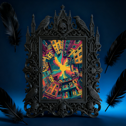 Fan-favorite Gothic Dark-style Photo Frame | Gothic Halloween Trick-or-Treat Station Decor, Photo Ornament, Wall-mountable & Tabletop, Light