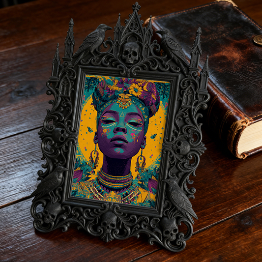 Crowd-pleasing Gothic Dark-style Photo Frame | Vampire-themed Wine Tasting Party Decor, Photo Ornament, Dual-use Display, Retro Plastic Fram