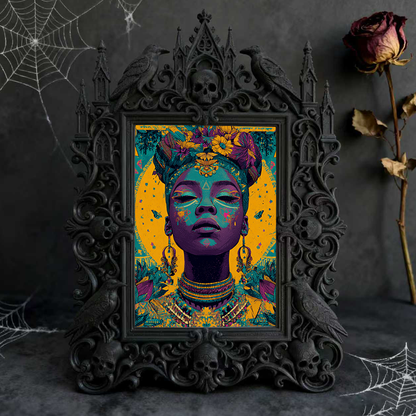 Crowd-pleasing Gothic Dark-style Photo Frame | Vampire-themed Wine Tasting Party Decor, Photo Ornament, Dual-use Display, Retro Plastic Fram