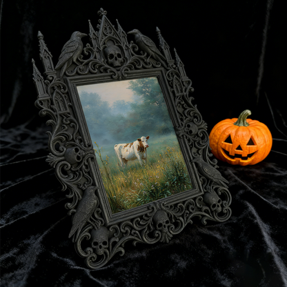 Highly-rated Gothic Dark-style Photo Frame | Witchy Spell Candle Shop Counter Decor, Photo Ornament, Wall-mountable & Tabletop, Scratch-resi