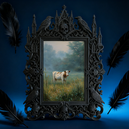 Highly-rated Gothic Dark-style Photo Frame | Witchy Spell Candle Shop Counter Decor, Photo Ornament, Wall-mountable & Tabletop, Scratch-resi