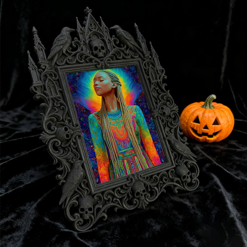 Trending Gothic Dark-style Photo Frame | Dark Art Tattoo Flash Sale Decor, Photo Ornament, Wall-mountable & Tabletop, Slim Frame