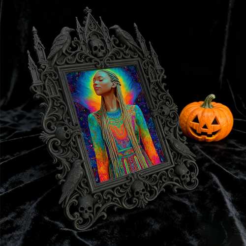 Trending Gothic Dark-style Photo Frame | Dark Art Tattoo Flash Sale Decor, Photo Ornament, Wall-mountable & Tabletop, Slim Frame