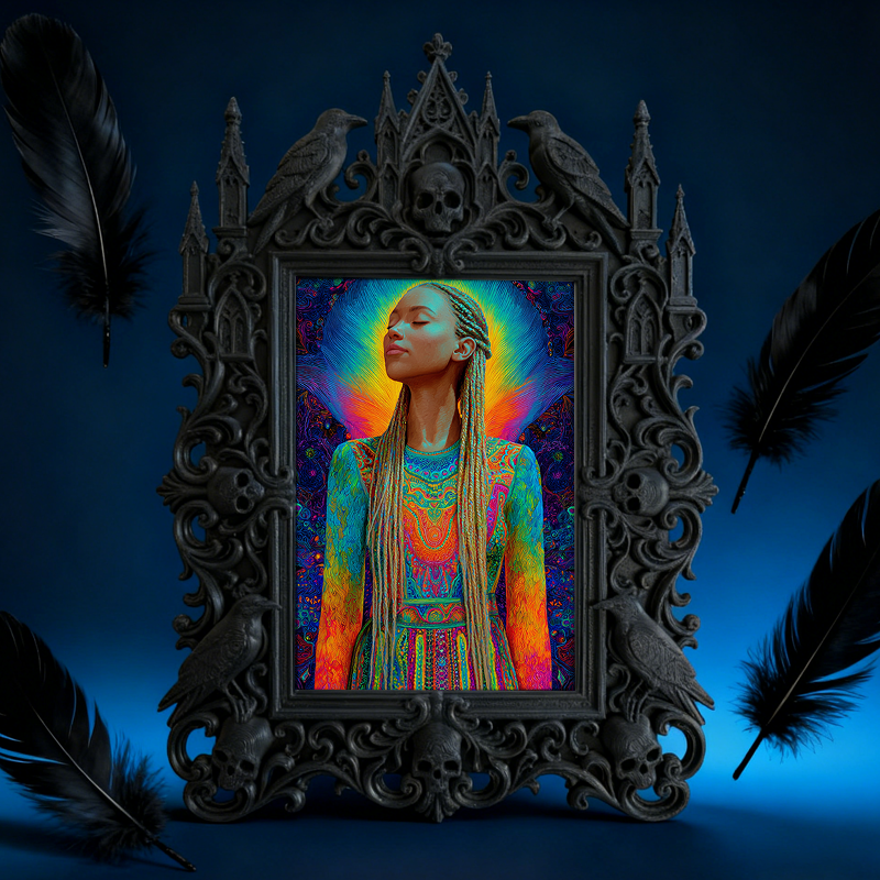 Trending Gothic Dark-style Photo Frame | Dark Art Tattoo Flash Sale Decor, Photo Ornament, Wall-mountable & Tabletop, Slim Frame