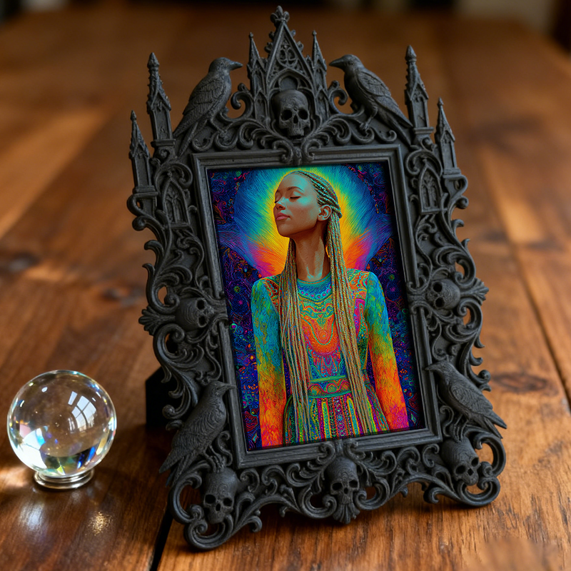 Trending Gothic Dark-style Photo Frame | Dark Art Tattoo Flash Sale Decor, Photo Ornament, Wall-mountable & Tabletop, Slim Frame