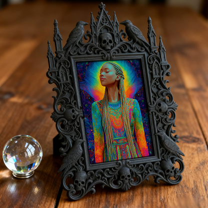 Trending Gothic Dark-style Photo Frame | Dark Art Tattoo Flash Sale Decor, Photo Ornament, Wall-mountable & Tabletop, Slim Frame