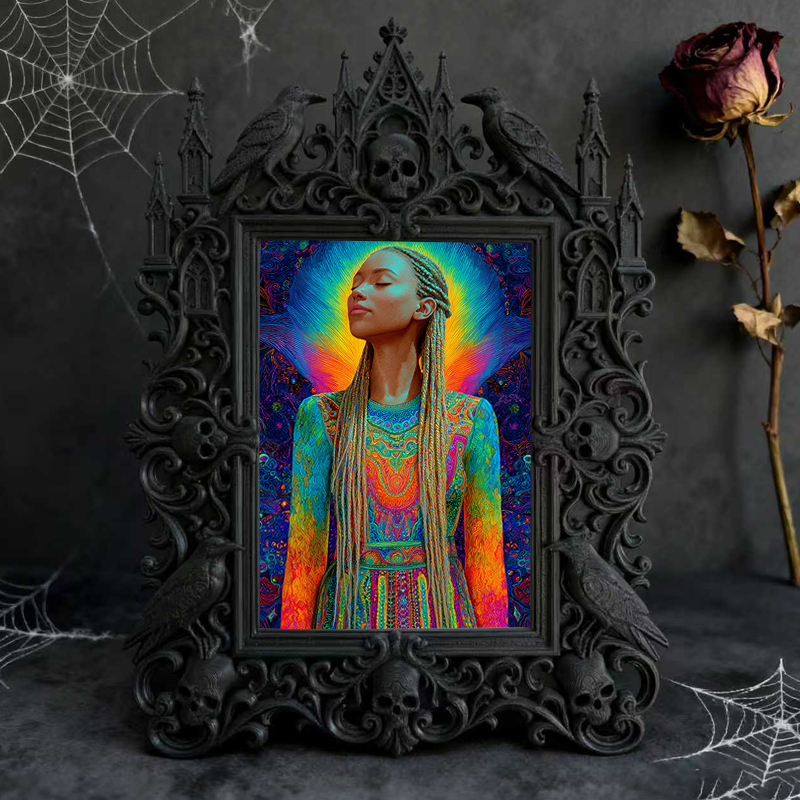 Trending Gothic Dark-style Photo Frame | Dark Art Tattoo Flash Sale Decor, Photo Ornament, Wall-mountable & Tabletop, Slim Frame