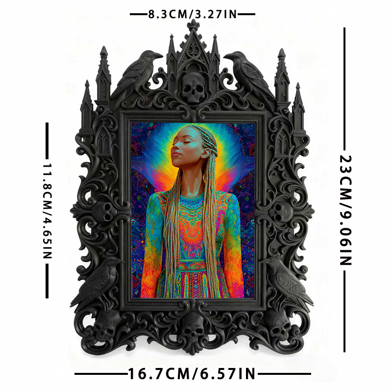 Trending Gothic Dark-style Photo Frame | Dark Art Tattoo Flash Sale Decor, Photo Ornament, Wall-mountable & Tabletop, Slim Frame