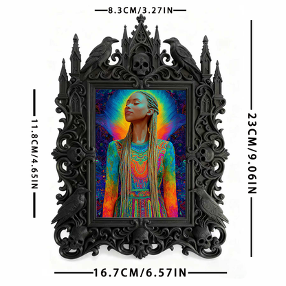 Trending Gothic Dark-style Photo Frame | Dark Art Tattoo Flash Sale Decor, Photo Ornament, Wall-mountable & Tabletop, Slim Frame