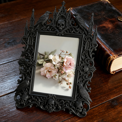 Must-buy Gothic Dark-style Photo Frame | Gothic Anniversary Dinner Table Decor, Photo Ornament, Dual-use Display, Sturdy Frame