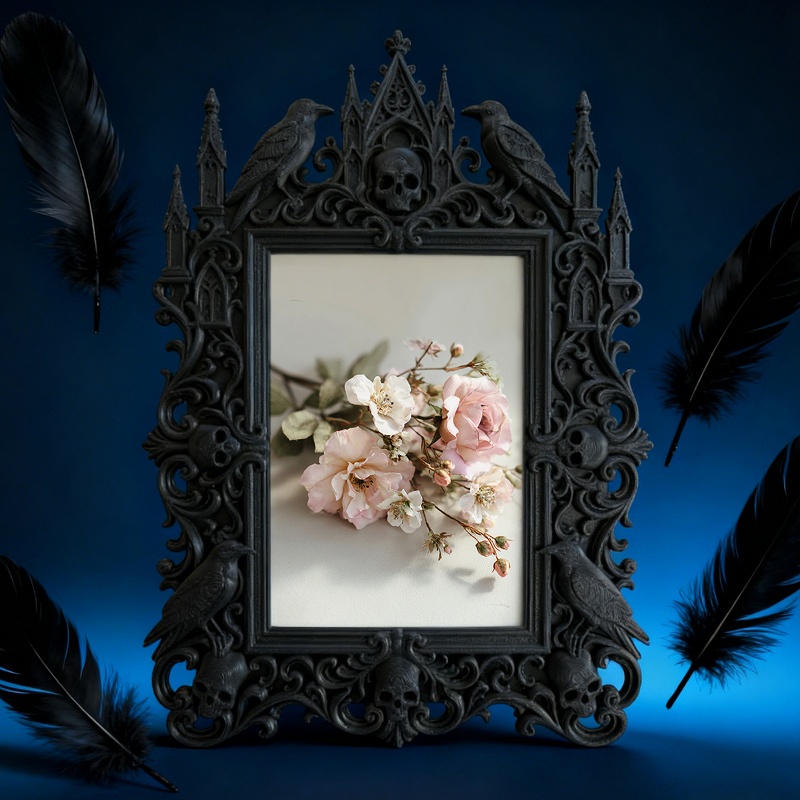 Must-buy Gothic Dark-style Photo Frame | Gothic Anniversary Dinner Table Decor, Photo Ornament, Dual-use Display, Sturdy Frame