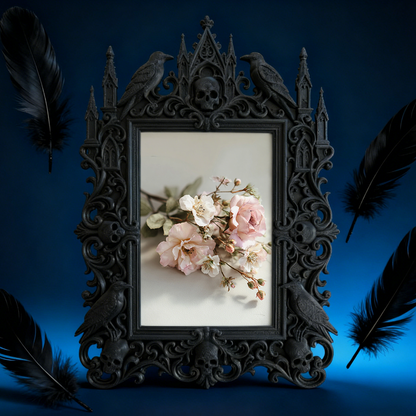 Must-buy Gothic Dark-style Photo Frame | Gothic Anniversary Dinner Table Decor, Photo Ornament, Dual-use Display, Sturdy Frame