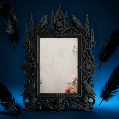 Exclusive-release Gothic Dark-style Photo Frame | Occult Astrology Zodiac Shop Decor, Photo Ornament, Wall-mountable & Tabletop, Collectible