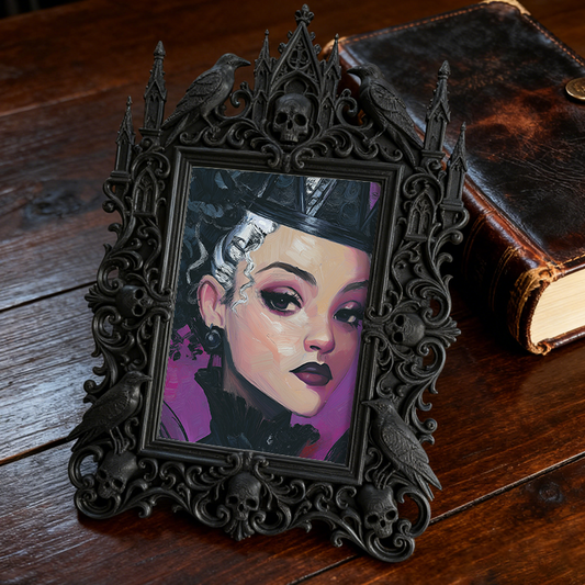 Hard-to-find Gothic Dark-style Photo Frame | Werewolf Themed Pub Wall Decor, Photo Ornament, Wall/Table Dual-use, Rustic Frame