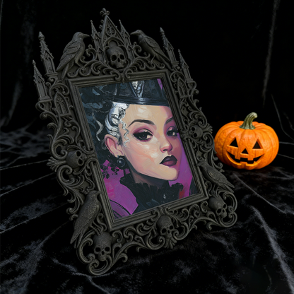 Hard-to-find Gothic Dark-style Photo Frame | Werewolf Themed Pub Wall Decor, Photo Ornament, Wall/Table Dual-use, Rustic Frame