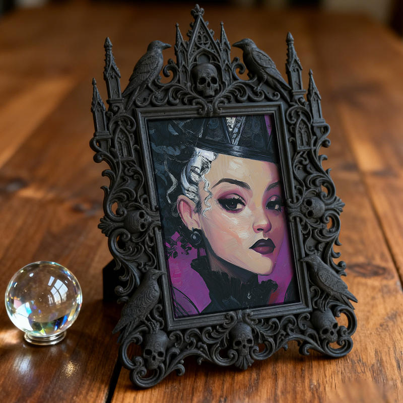 Hard-to-find Gothic Dark-style Photo Frame | Werewolf Themed Pub Wall Decor, Photo Ornament, Wall/Table Dual-use, Rustic Frame