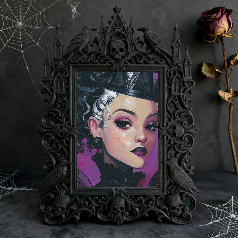 Hard-to-find Gothic Dark-style Photo Frame | Werewolf Themed Pub Wall Decor, Photo Ornament, Wall/Table Dual-use, Rustic Frame