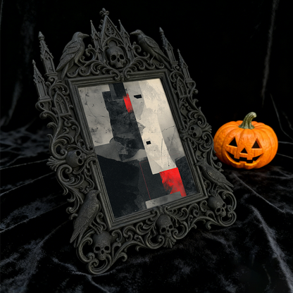Chic Gothic Dark-style Photo Frame | Gothic Lipstick Boutique Display Decor, Photo Ornament, Wall-mountable & Tabletop, High-gloss Frame