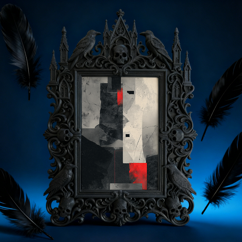 Chic Gothic Dark-style Photo Frame | Gothic Lipstick Boutique Display Decor, Photo Ornament, Wall-mountable & Tabletop, High-gloss Frame