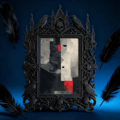 Chic Gothic Dark-style Photo Frame | Gothic Lipstick Boutique Display Decor, Photo Ornament, Wall-mountable & Tabletop, High-gloss Frame