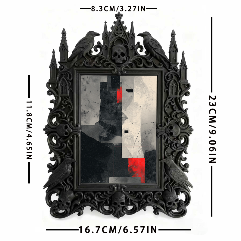 Chic Gothic Dark-style Photo Frame | Gothic Lipstick Boutique Display Decor, Photo Ornament, Wall-mountable & Tabletop, High-gloss Frame