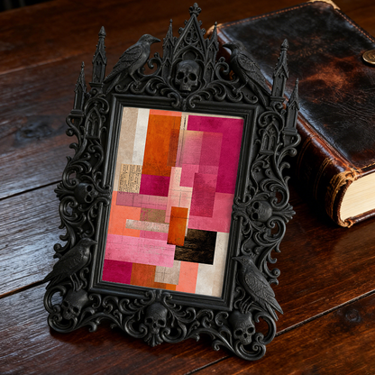 Edgy Gothic Dark-style Photo Frame | Horror Video Game Tournament Decor, Photo Ornament, Dual-use Display, Minimalist Frame