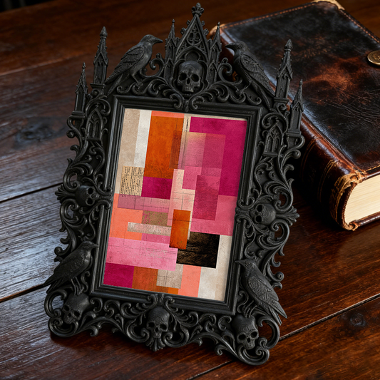 Edgy Gothic Dark-style Photo Frame | Horror Video Game Tournament Decor, Photo Ornament, Dual-use Display, Minimalist Frame