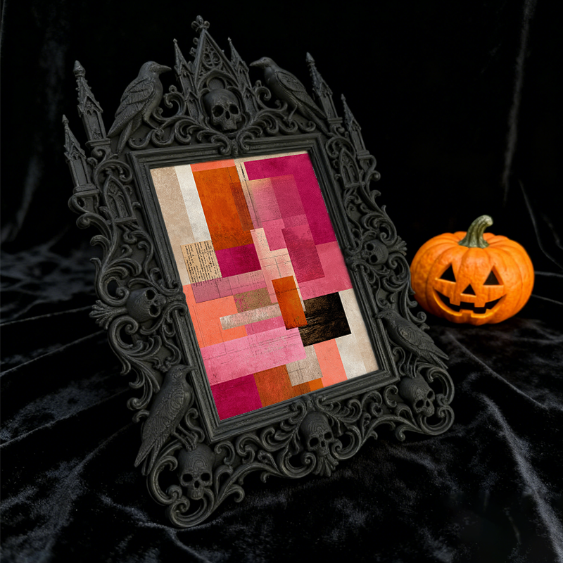 Edgy Gothic Dark-style Photo Frame | Horror Video Game Tournament Decor, Photo Ornament, Dual-use Display, Minimalist Frame