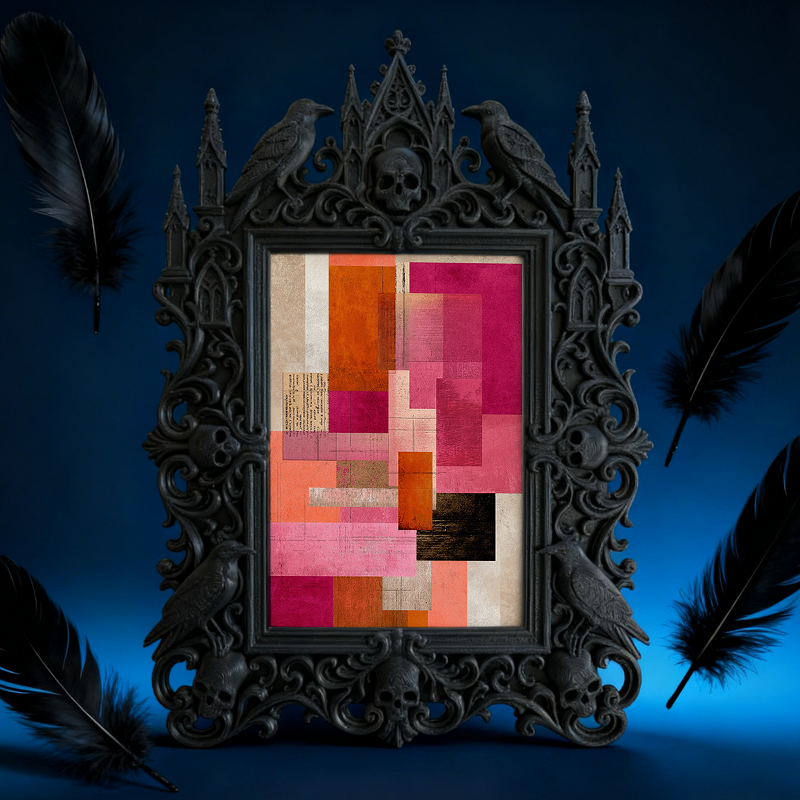 Edgy Gothic Dark-style Photo Frame | Horror Video Game Tournament Decor, Photo Ornament, Dual-use Display, Minimalist Frame