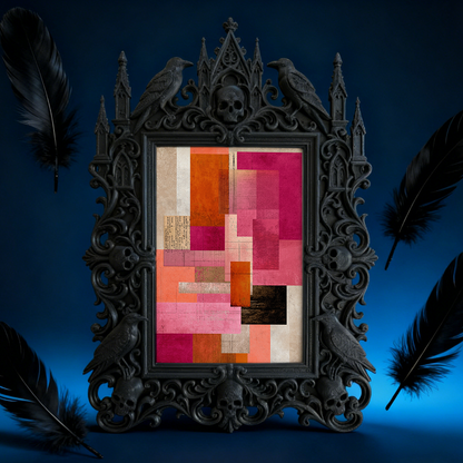 Edgy Gothic Dark-style Photo Frame | Horror Video Game Tournament Decor, Photo Ornament, Dual-use Display, Minimalist Frame