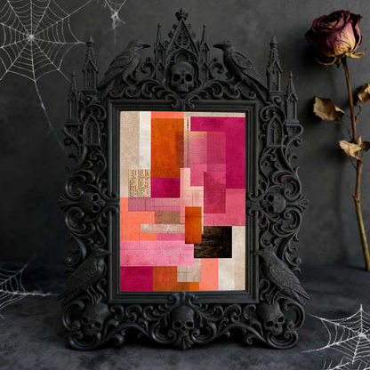 Edgy Gothic Dark-style Photo Frame | Horror Video Game Tournament Decor, Photo Ornament, Dual-use Display, Minimalist Frame