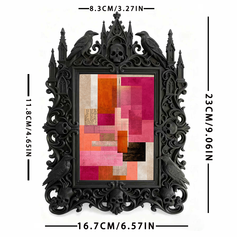 Edgy Gothic Dark-style Photo Frame | Horror Video Game Tournament Decor, Photo Ornament, Dual-use Display, Minimalist Frame