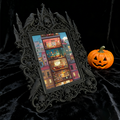 Elegant Gothic Dark-style Photo Frame | Dark Academia Graduation Gift Display, Photo Ornament, Wall-mountable & Tabletop, Practical Frame