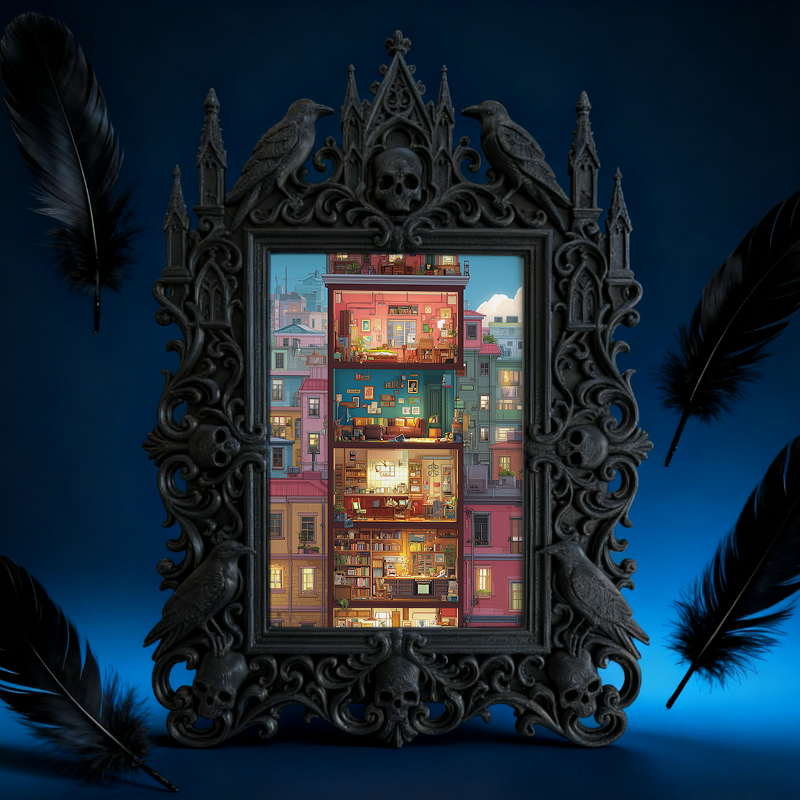 Elegant Gothic Dark-style Photo Frame | Dark Academia Graduation Gift Display, Photo Ornament, Wall-mountable & Tabletop, Practical Frame