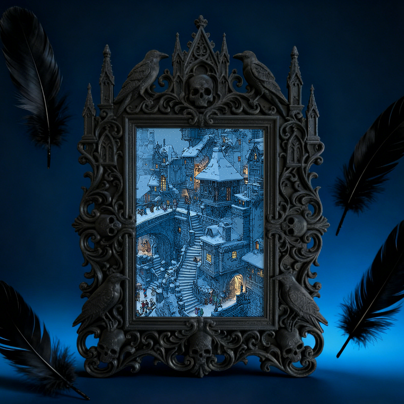 Limited-stock Gothic Dark-style Photo Frame | Vampire LARP Castle Hall Decor, Photo Ornament, Wall/Table Dual-use, Artistic Frame