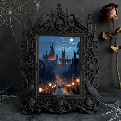 One-of-a-kind Gothic Dark-style Photo Frame | Witchy Crystal Necklace Shop Decor, Photo Ornament, Wall-mountable & Tabletop, Portable Frame