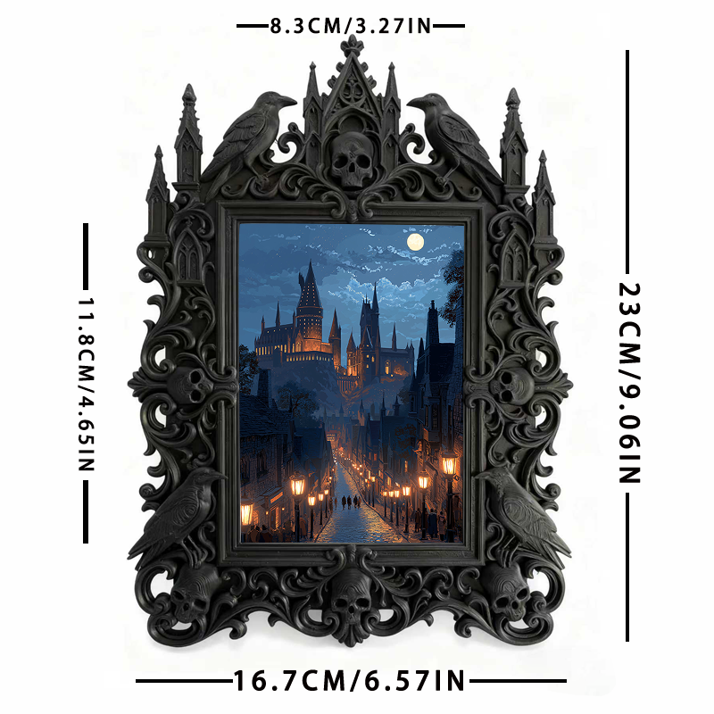 One-of-a-kind Gothic Dark-style Photo Frame | Witchy Crystal Necklace Shop Decor, Photo Ornament, Wall-mountable & Tabletop, Portable Frame