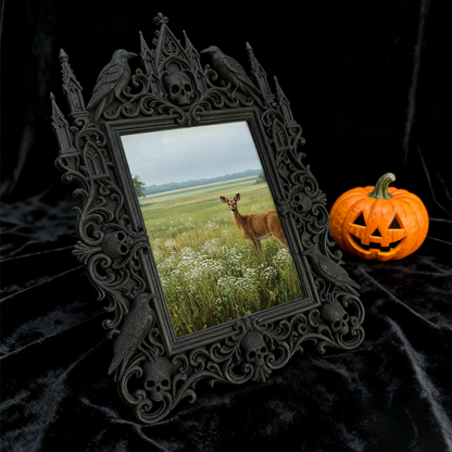 Rugged Gothic Dark-style Photo Frame | Gothic Biker Bar Photo Corner Decor, Photo Ornament, Dual-use Display, Wear-resistant Frame