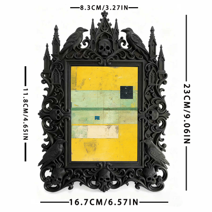 Refined Gothic Dark-style Photo Frame | Paranormal Investigator Office Decor, Photo Ornament, Wall-mountable & Tabletop, Elegant Frame