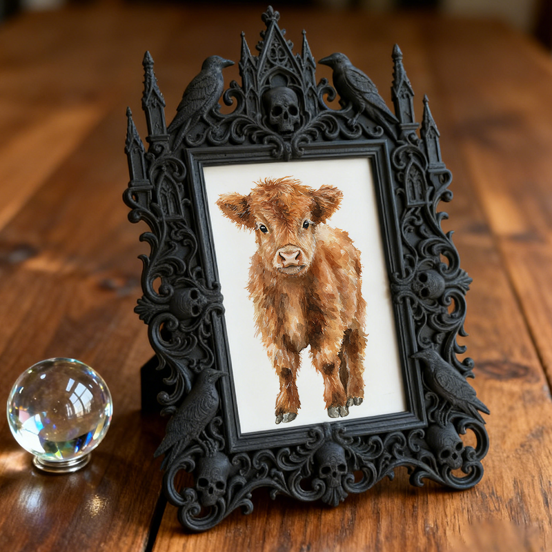 Collector-approved Gothic Dark-style Photo Frame | Horror Movie Poster Exhibition Decor, Photo Ornament, Wall/Table Dual-use, Display-grade 