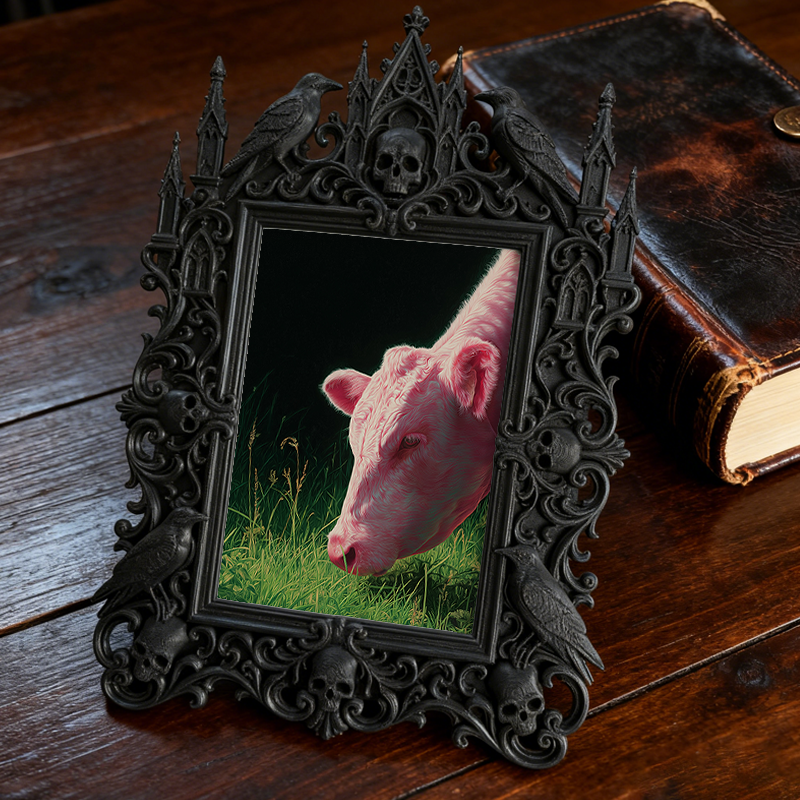 Bold Gothic Dark-style Photo Frame | Dark Fantasy Comic Con Booth Decor, Photo Ornament, Wall-mountable & Tabletop, Creative Frame