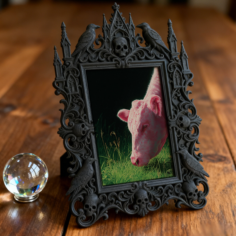 Bold Gothic Dark-style Photo Frame | Dark Fantasy Comic Con Booth Decor, Photo Ornament, Wall-mountable & Tabletop, Creative Frame