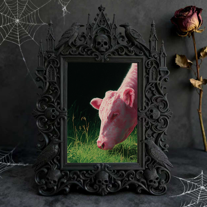 Bold Gothic Dark-style Photo Frame | Dark Fantasy Comic Con Booth Decor, Photo Ornament, Wall-mountable & Tabletop, Creative Frame