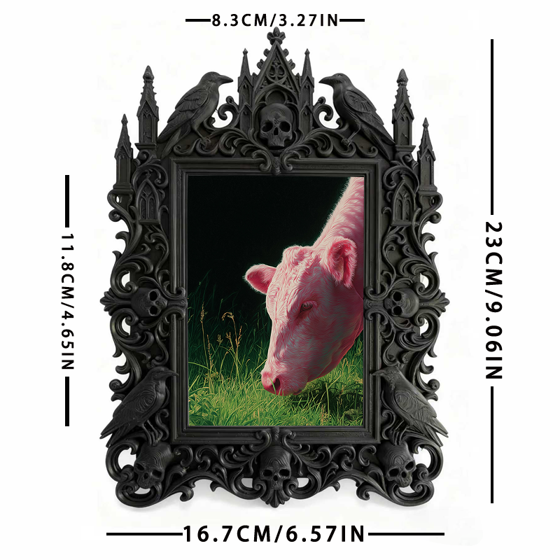 Bold Gothic Dark-style Photo Frame | Dark Fantasy Comic Con Booth Decor, Photo Ornament, Wall-mountable & Tabletop, Creative Frame