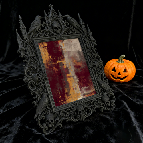 Viral Gothic Dark-style Photo Frame | Gothic Backyard Bonfire Party Decor, Photo Ornament, Wall-mountable & Tabletop, Plastic Frame