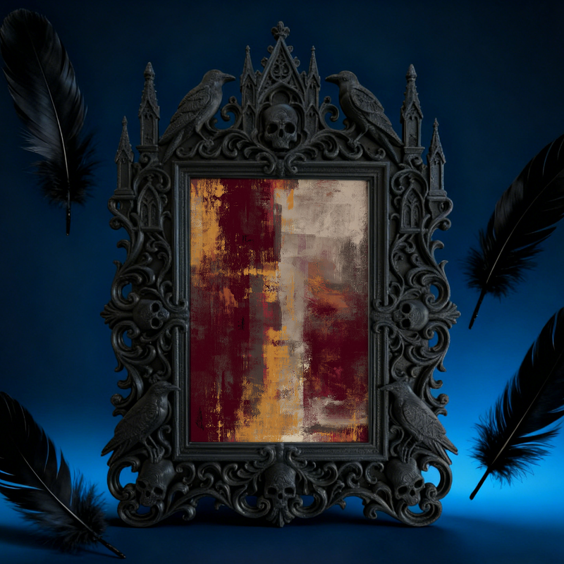 Viral Gothic Dark-style Photo Frame | Gothic Backyard Bonfire Party Decor, Photo Ornament, Wall-mountable & Tabletop, Plastic Frame